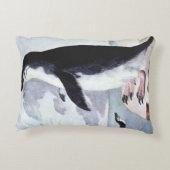 ヴィンテージチンラップペンギン、南極の鳥 アクセントクッション (裏面)