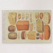 ヴィンテージチーズチャートイラストレーションチーズメニュー ジグソーパズル (横)