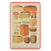 ヴィンテージチーズチャートイラストレーションチーズメニュー マグネット (縦)