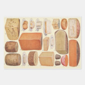 ヴィンテージチーズチャートイラストレーションチーズメニュー ラッピングペーパーシート (正面3)