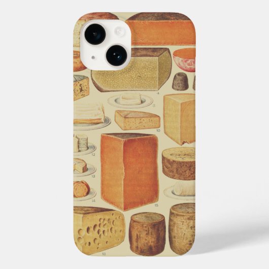 ヴィンテージチーズチャートイラストレーションチーズメニュー Case-Mate iPhoneケース (裏面)