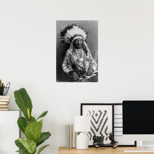 ヴィンテージチーフレッドクラウド先住民アメリカ写真 ポスター (ホームオフィス)