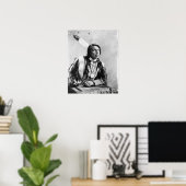 ヴィンテージチーフレッドシャツ先住民アメリカ写真 ポスター (ホームオフィス)