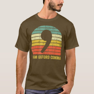 ヴィンテージチームオックスフォードコンマ文法警察英語 Tシャツ