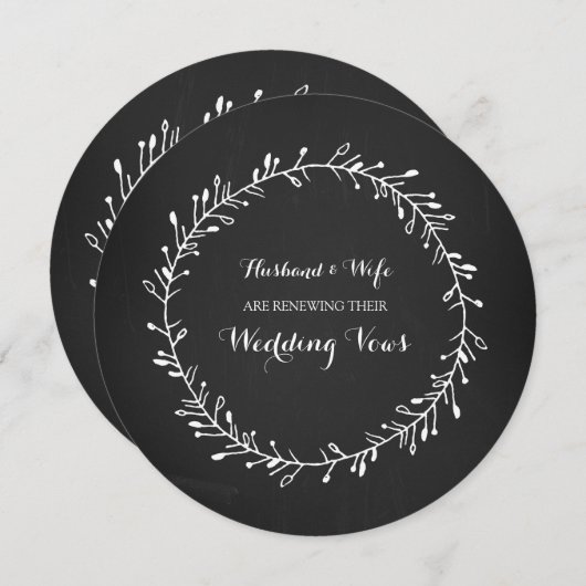 ヴィンテージチ素朴ャルクボード願書更新招待状 招待状 (正面/裏面)