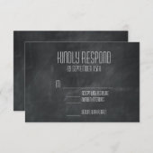 ヴィンテージチ結婚ャルクボードのお祝いRSVPカード 出欠カード (正面/裏面)