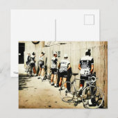 ヴィンテージツアードフランスサイクリストの1970年代のストップピーク ポストカード (正面/裏面)