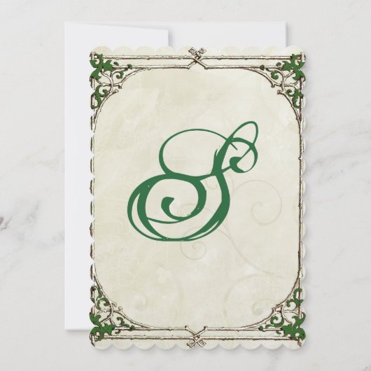 ヴィンテージツイアイビーフレーム結婚式招待状 招待状 (裏面)