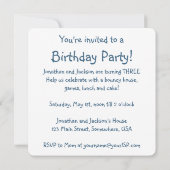 ヴィンテージツインボーイ白鳥バブルバスバースデーパーティー 招待状 (裏面)