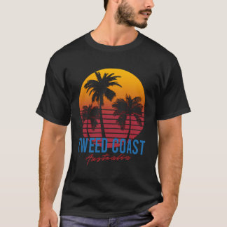 ヴィンテージツイードコーストオーストラリアパームツリーズサンセットレ Tシャツ