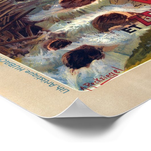 ヴィンテージツェルマットスイスMatterhorn旅行 ポスター (角)