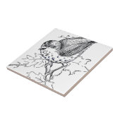 ヴィンテージツグミ白黒 タイル (側面)