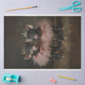 ヴィンテージツツのデコパージュの黒い豚 薄葉紙 (クラフト)