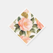 ヴィンテージツバキ花 スタンダードカクテルナプキン (角)