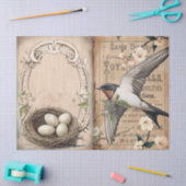 ヴィンテージツバメと卵フローラ 薄葉紙 (クラフト)