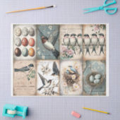 ヴィンテージツバメと花春 薄葉紙 (クラフト)