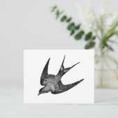 ヴィンテージツバメイラストレーション- 1800のレトロ鳥 ポストカード (スタンド正面)