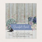 ヴィンテージツバードバードコバルトシャビーサンキューカード (内部フラット)