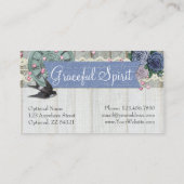 ヴィンテージツバードバードコバルトブルーシャビーシック工芸品 名刺 (裏面)