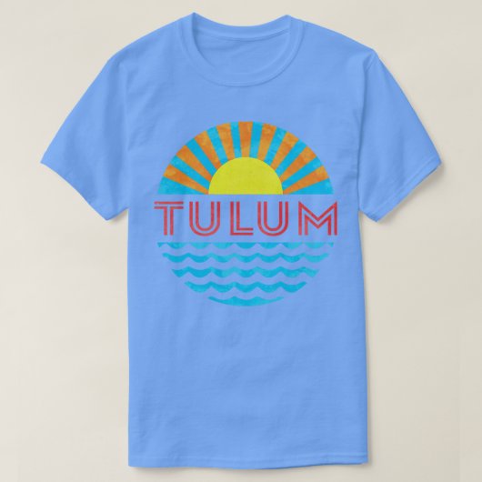 ヴィンテージツラムビーチ太陽と波 Tシャツ (デザイン正面)