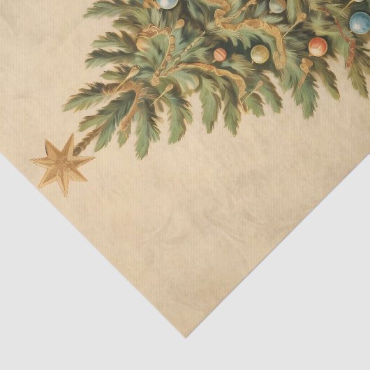 ヴィンテージツリーのクリスマス冬の年齢の切り離し 薄葉紙 (詳細)