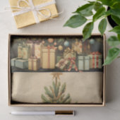 ヴィンテージツリーのクリスマス冬の年齢の切り離し 薄葉紙 (ギフト)