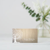 ヴィンテージツリーエレガントリネンテクスチャアポイントメント 予約カード (スタンド正面)