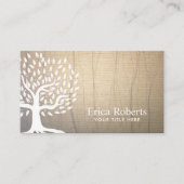 ヴィンテージツリーエレガントリネンテクスチャアポイントメント 予約カード (正面)