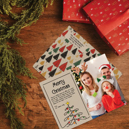 ヴィンテージツリーチャーム：メリークリスマスフォト シーズンポストカード