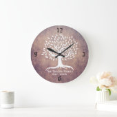 ヴィンテージツリーファミリ確立されたファミリ名グランジ ラージ壁時計 (ホーム)