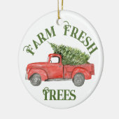 ヴィンテージツリーファームレッドクリスマストラック セラミックオーナメント (左)