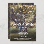 ヴィンテージツリーライトウッドシーフォレストアウトドア結婚ズ 招待状 (正面/裏面)
