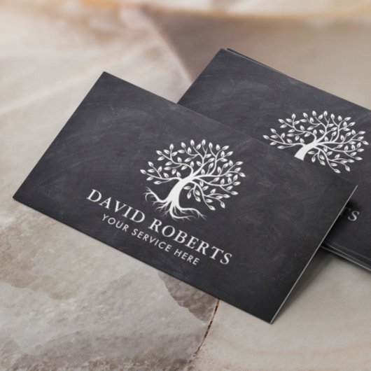 ヴィンテージツリールーツチョークエレガントボード 名刺