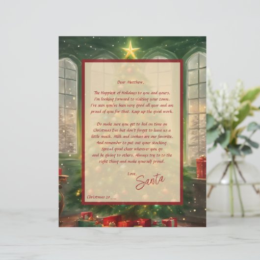 ヴィンテージツリー付きサンタからの手紙 (スタンド正面)