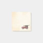 ヴィンテージツリー付き赤おもちゃのトラック ポストイット (正面)