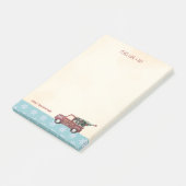 ヴィンテージツリー付き赤おもちゃのトラック ポストイット (アングル)