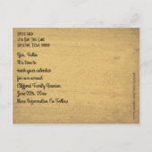 ヴィンテージツリー分岐バナー日付の保存 案内ポストカード (裏面)