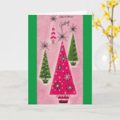 ヴィンテージツリー折り畳みグリーティングカード カード (黄色い花)