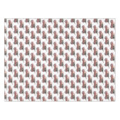 ヴィンテージツリー模様の赤いトイ車 テーブルクロス (正面(横))