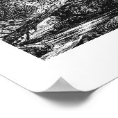 ヴィンテージツリー1800sアンティークヨーロッパのトウヒ ポスター (角)