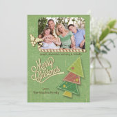 ヴィンテージツリー&カンディケインホリデーフォトフラットカード シーズンカード (スタンド正面)