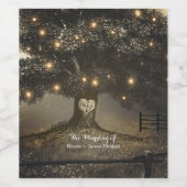 ヴィンテージツリー&ナイトライトカスタムウェディングワイン ワインラベル (シングルラベル)