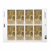 ヴィンテージツーガールズアットフラワーショップウィンドウ蔵書票 ラベル (フルシート)