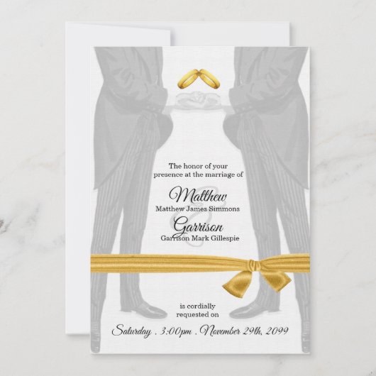 ヴィンテージツーグルームズゲイ結婚ズ 招待状 (正面)