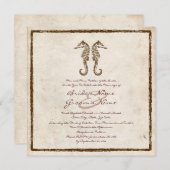 ヴィンテージツーシーホースビーチ結婚式招待状 招待状 (正面/裏面)