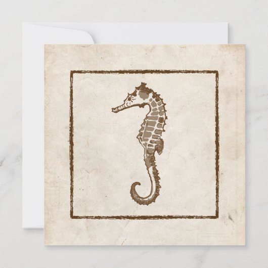 ヴィンテージツーシーホースビーチ結婚式招待状 招待状 (裏面)