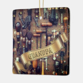 ヴィンテージツールlレトロ木工クリスマス セラミックオーナメント (左)