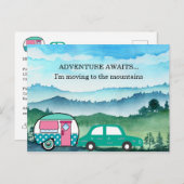 ヴィンテージティアドロップキャンパー山脈アドレス変更 案内ポストカード (正面/裏面)