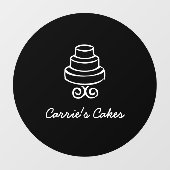 ヴィンテージティアド・ケーキロゴベーカリー ウィンドウサイン (シート)