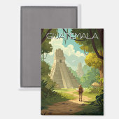ヴィンテージティカルグアテマラ旅行 マグネット (正面/裏面)